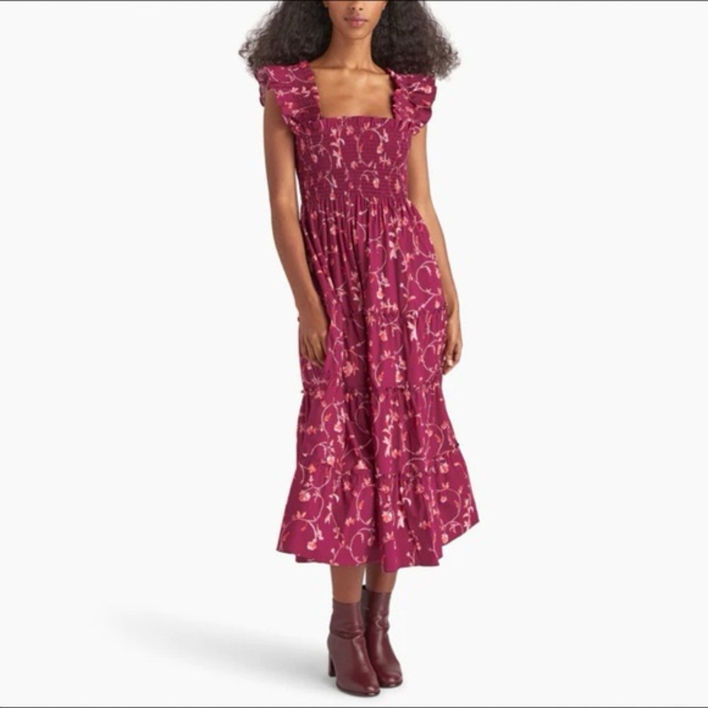 Hill House dress with ruffle sleeves